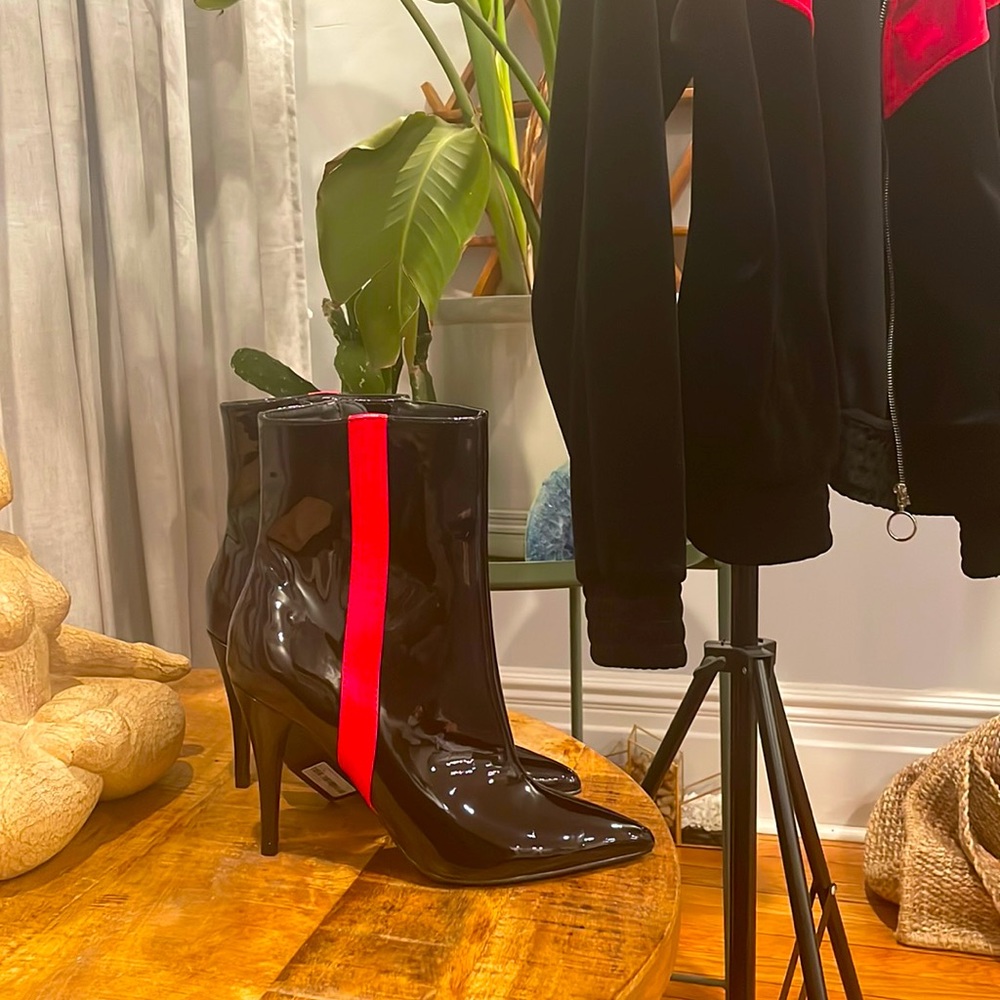 Forever 21 Patent leather Red &Black Boots